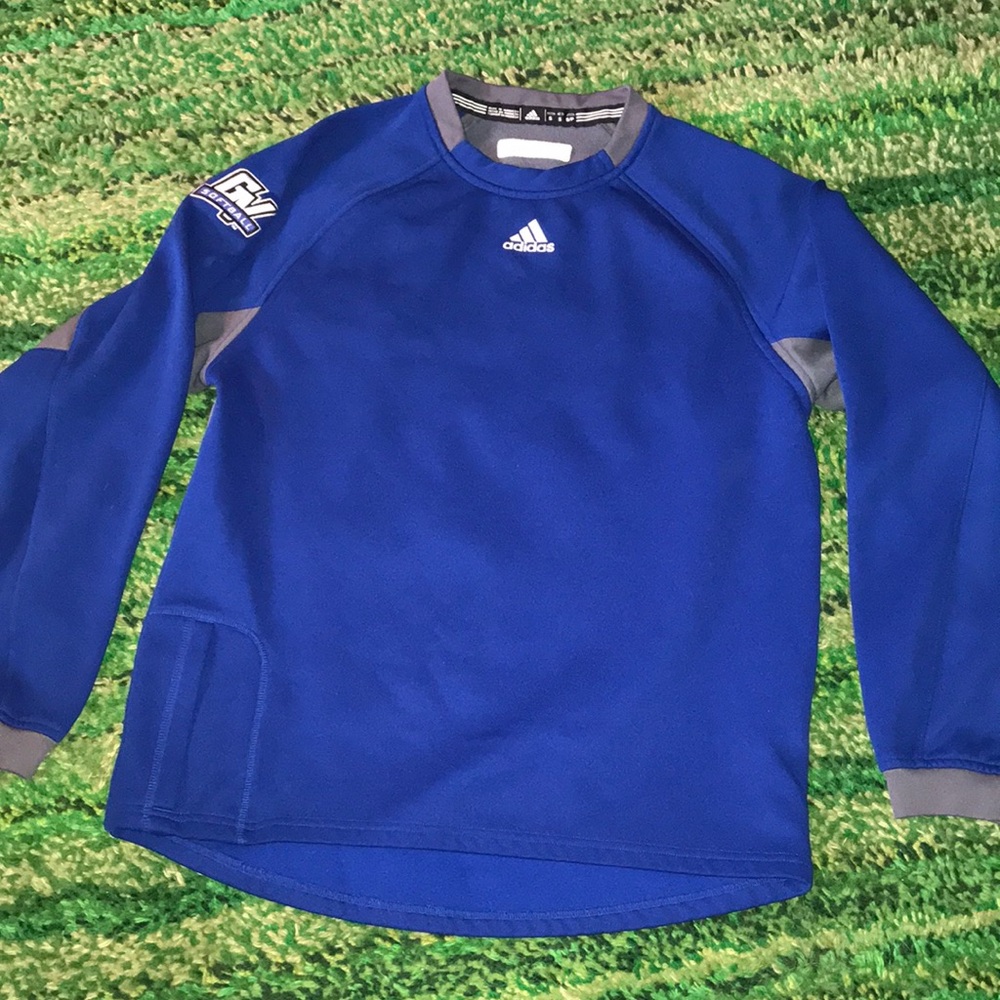 GVSU Lakers Softball adidas Royal Blue & Gray Long Sleeve Athletic Pullover